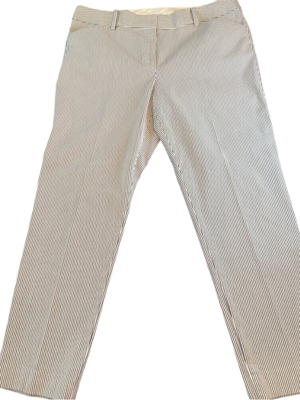 Talbots Women’s Striped Dress Pants - White with Black Pinstripes